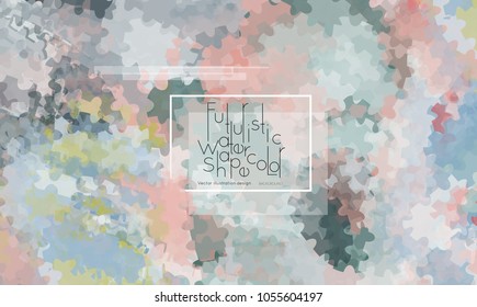 Abstract cover template with watercolor design elements. Poster with geometric shapes and multicolored transparent random overlapping shapes creating vector watercolor effect.