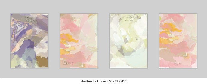 Abstract cover template with watercolor design elements. Poster with geometric shapes and multicolored transparent random overlapping shapes creating vector watercolor effect.