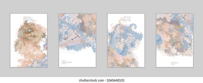 Abstract cover template with watercolor design elements. Poster with geometric shapes and multicolored transparent random overlapping shapes creating vector watercolor effect.