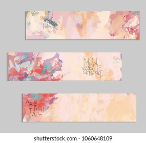 Abstract cover template with watercolor design elements. Poster with geometric shapes and multicolored transparent random overlapping shapes creating vector watercolor effect.