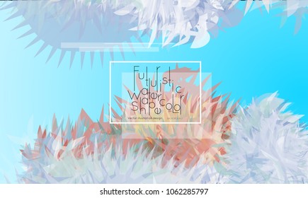 Abstract cover template with watercolor design elements. Poster with geometric shapes and multicolored transparent random overlapping shapes creating vector watercolor effect.