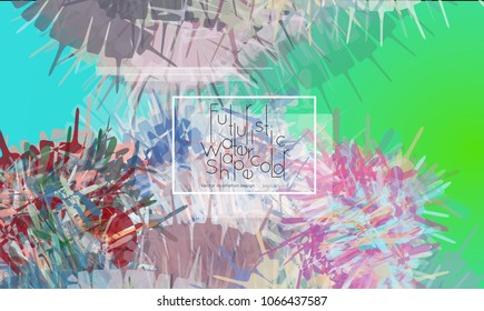 Abstract cover template with watercolor design elements. Poster with geometric shapes and multicolored transparent random overlapping shapes creating vector watercolor effect.