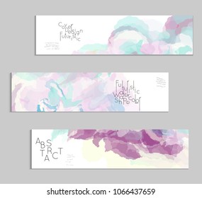 Abstract cover template with watercolor design elements. Poster with geometric shapes and multicolored transparent random overlapping shapes creating vector watercolor effect.