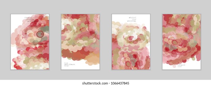 Abstract cover template with watercolor design elements. Poster with geometric shapes and multicolored transparent random overlapping shapes creating vector watercolor effect.