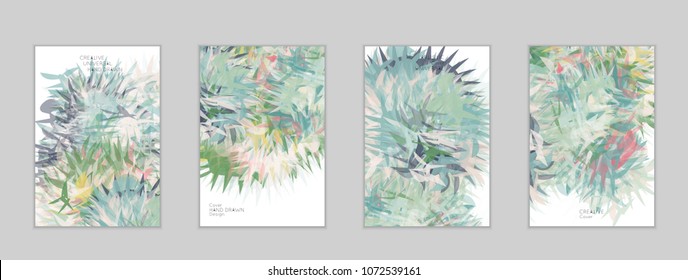 Abstract cover template with watercolor design elements. Poster with geometric shapes and multicolored transparent random overlapping shapes creating vector watercolor effect.