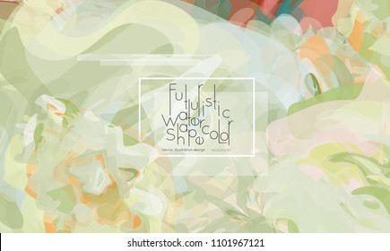 Abstract cover template with watercolor design elements. Poster with geometric shapes and multicolored transparent random overlapping shapes creating vector watercolor effect.