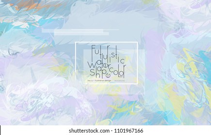 Abstract cover template with watercolor design elements. Poster with geometric shapes and multicolored transparent random overlapping shapes creating vector watercolor effect.