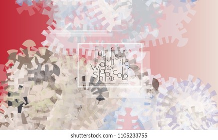 Abstract cover template with watercolor design elements. Poster with geometric shapes and multicolored transparent random overlapping shapes creating vector watercolor effect.