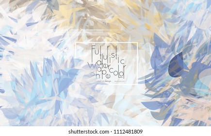 Abstract cover template with watercolor design elements. Poster with geometric shapes and multicolored transparent random overlapping shapes creating vector watercolor effect.