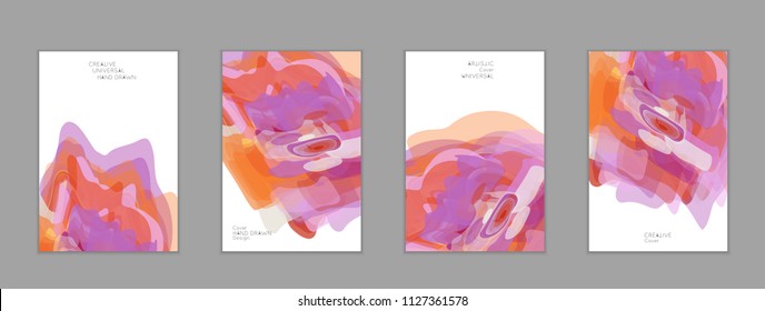 Abstract cover template with watercolor design elements. Poster with geometric shapes and multicolored transparent random overlapping shapes creating vector watercolor effect.