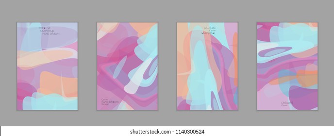 Abstract cover template with watercolor design elements. Poster with geometric shapes and multicolored transparent random overlapping shapes creating vector watercolor effect.