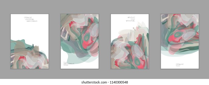 Abstract cover template with watercolor design elements. Poster with geometric shapes and multicolored transparent random overlapping shapes creating vector watercolor effect.