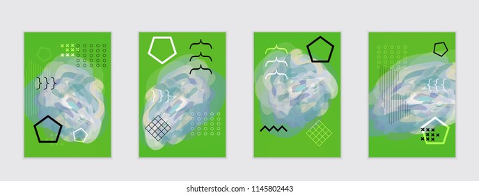 Abstract cover template with watercolor design elements. Poster with geometric shapes and multicolored transparent random overlapping shapes creating vector watercolor effect.
