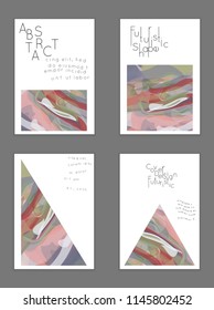 Abstract cover template with watercolor design elements. Poster with geometric shapes and multicolored transparent random overlapping shapes creating vector watercolor effect.