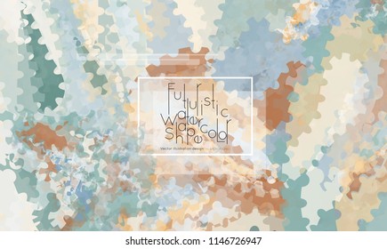 Abstract cover template with watercolor design elements. Poster with geometric shapes and multicolored transparent random overlapping shapes creating vector watercolor effect.