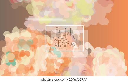 Abstract cover template with watercolor design elements. Poster with geometric shapes and multicolored transparent random overlapping shapes creating vector watercolor effect.