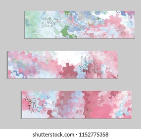 Abstract cover template with watercolor design elements. Poster with geometric shapes and multicolored transparent random overlapping shapes creating vector watercolor effect.