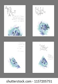 Abstract cover template with watercolor design elements. Poster with geometric shapes and multicolored transparent random overlapping shapes creating vector watercolor effect.