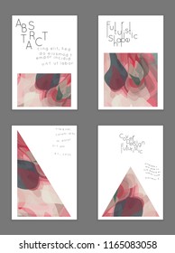 Abstract cover template with watercolor design elements. Poster with geometric shapes and multicolored transparent random overlapping shapes creating vector watercolor effect.