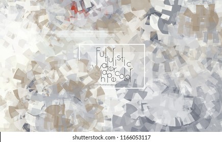 Abstract cover template with watercolor design elements. Poster with geometric shapes and multicolored transparent random overlapping shapes creating vector watercolor effect.