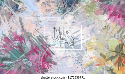Abstract cover template with watercolor design elements. Poster with geometric shapes and multicolored transparent random overlapping shapes creating vector watercolor effect.