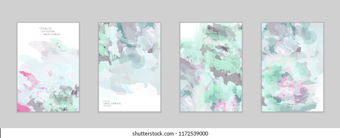 Abstract cover template with watercolor design elements. Poster with geometric shapes and multicolored transparent random overlapping shapes creating vector watercolor effect.