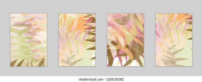 Abstract cover template with watercolor design elements. Poster with geometric shapes and multicolored transparent random overlapping shapes creating vector watercolor effect.