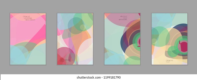 Abstract cover template with watercolor design elements. Poster with geometric shapes and multicolored transparent random overlapping shapes creating vector watercolor effect.