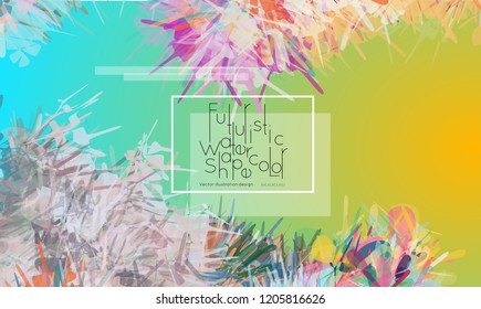 Abstract cover template with watercolor design elements. Poster with geometric shapes and multicolored transparent random overlapping shapes creating vector watercolor effect.