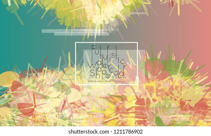 Abstract cover template with watercolor design elements. Poster with geometric shapes and multicolored transparent random overlapping shapes creating vector watercolor effect.