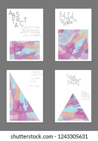 Abstract cover template with watercolor design elements. Poster with geometric shapes and multicolored transparent random overlapping shapes creating vector watercolor effect.