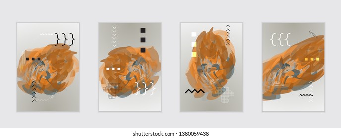 Abstract cover template with watercolor design elements. Poster with geometric shapes and multicolored transparent random overlapping shapes creating vector watercolor effect.