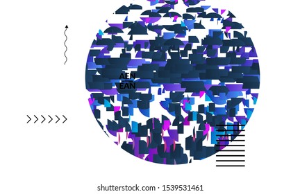 Abstract cover templates with circle filled with bright colored stripes on white. Dynamic modern design with geometric shapes. Simple colorful futuristic elements.