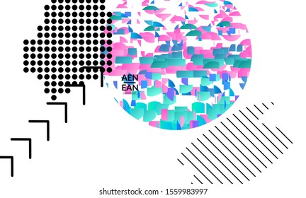 Abstract cover templates with circle filled with bright colored stripes on white. Dynamic modern design with geometric shapes. Simple colorful futuristic elements.