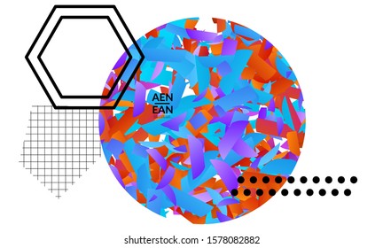 Abstract cover templates with circle filled with bright colored stripes on white. Dynamic modern design with geometric shapes. Simple colorful futuristic elements.