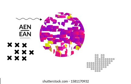 Abstract cover templates with circle filled with bright colored stripes on white. Dynamic modern design with geometric shapes. Simple colorful futuristic elements.