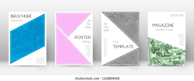 Abstract cover. Tempting design template. Suminagashi marble triangle poster. Tempting trendy abstract cover. Business vector illustration.