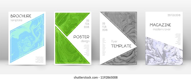 Abstract cover. Uncommon design template. Suminagashi marble triangle poster. Uncommon trendy abstract cover. Business vector illustration.