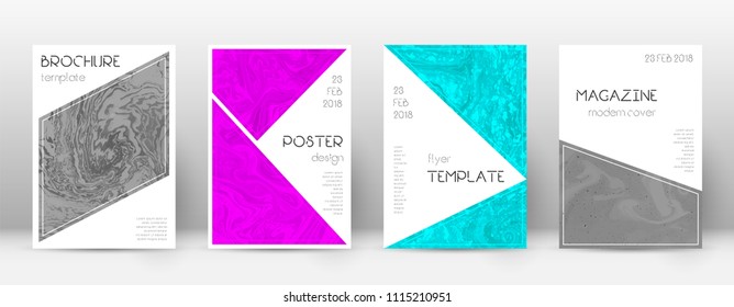 Abstract cover. Unique design template. Suminagashi marble triangle poster. Unique trendy abstract cover. Business vector illustration.
