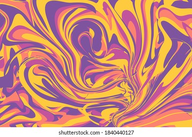 Abstract cover with vector curved lines, flow. Colorful surface Optical illusion of space distortion. EPS - 10