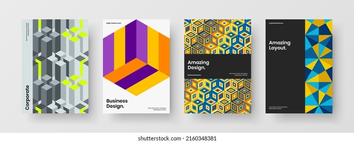 Conjunto de ilustración de diseño de vector de portada abstracta. Limpiar la colección de diseño de pancartas de formas geométricas.