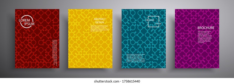Abstract cover vector illustration. Future geometric design. Collection of templates for brochures, posters, covers, notebooks, magazines, banners, flyers and cards