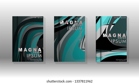 Abstract cover with wave elements. book design concept. Futuristic business layout. Digital poster template. Design Vector - eps10