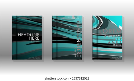 Abstract cover with wave elements. book design concept. Futuristic business layout. Digital poster template. Design Vector - eps10