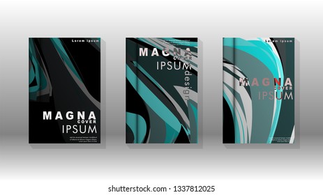 Abstract cover with wave elements. book design concept. Futuristic business layout. Digital poster template. Design Vector - eps10