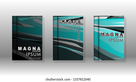 Abstract cover with wave elements. book design concept. Futuristic business layout. Digital poster template. Design Vector - eps10