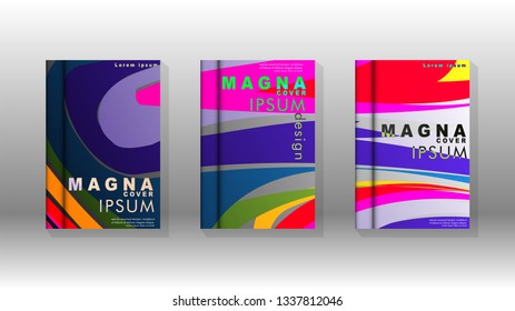 Abstract cover with wave elements. book design concept. Futuristic business layout. Digital poster template. Design Vector - eps10