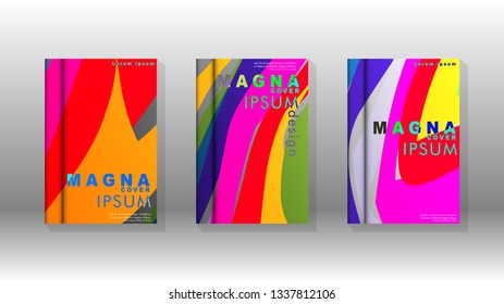Abstract cover with wave elements. book design concept. Futuristic business layout. Digital poster template. Design Vector - eps10