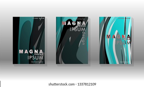 Abstract cover with wave elements. book design concept. Futuristic business layout. Digital poster template. Design Vector - eps10