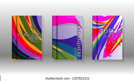 Abstract cover with wave elements. book design concept. Futuristic business layout. Digital poster template. Design Vector - eps10